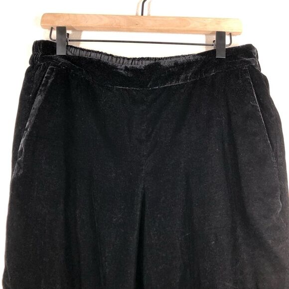 J Crew Mercantile Drapey Pull On Pants In Black Velvet Size 12 - Picture 2 of 7